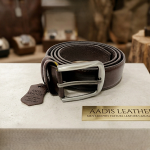 Men's Brown Texture Leather Casual Belt
